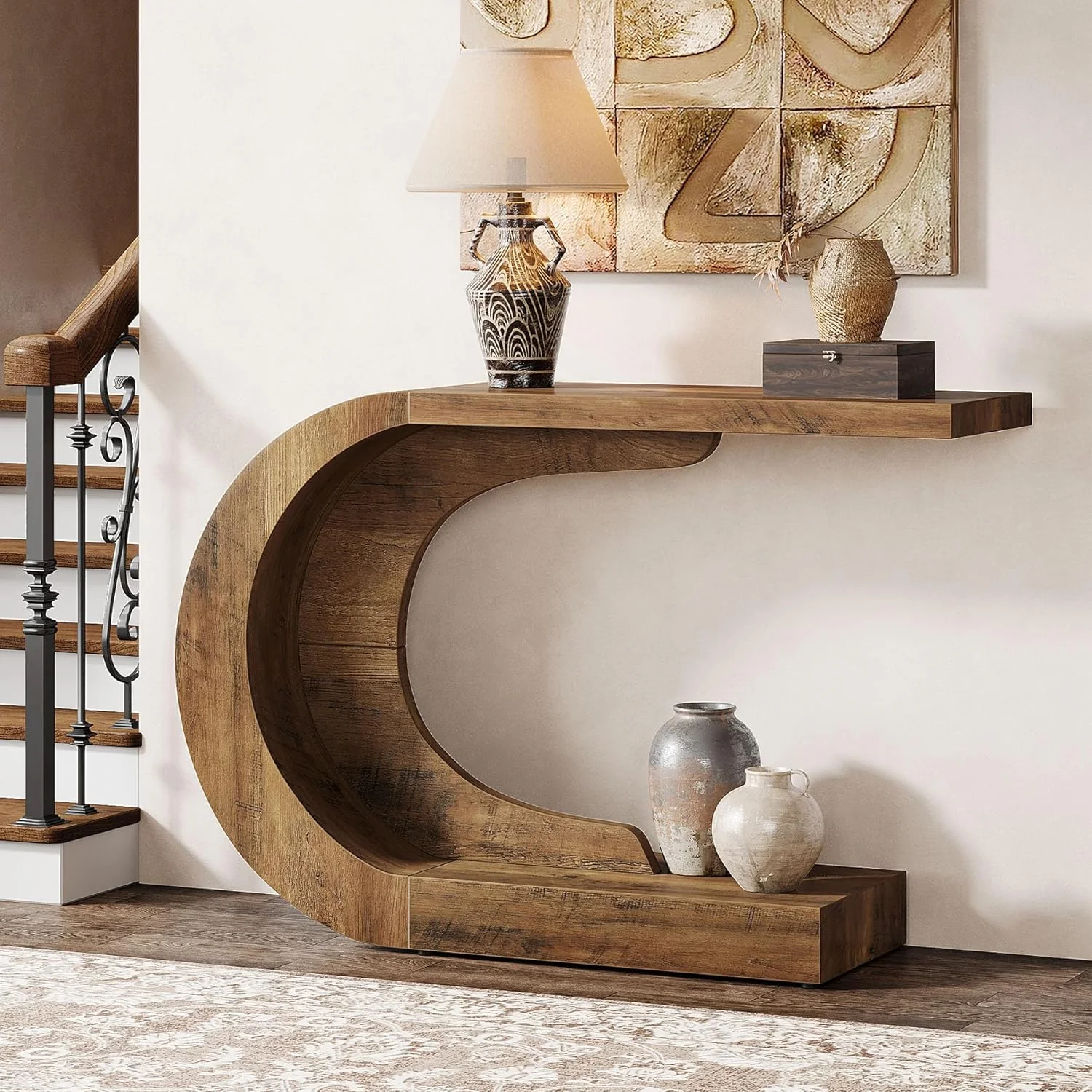 Tribesigns C-Shaped Console Table