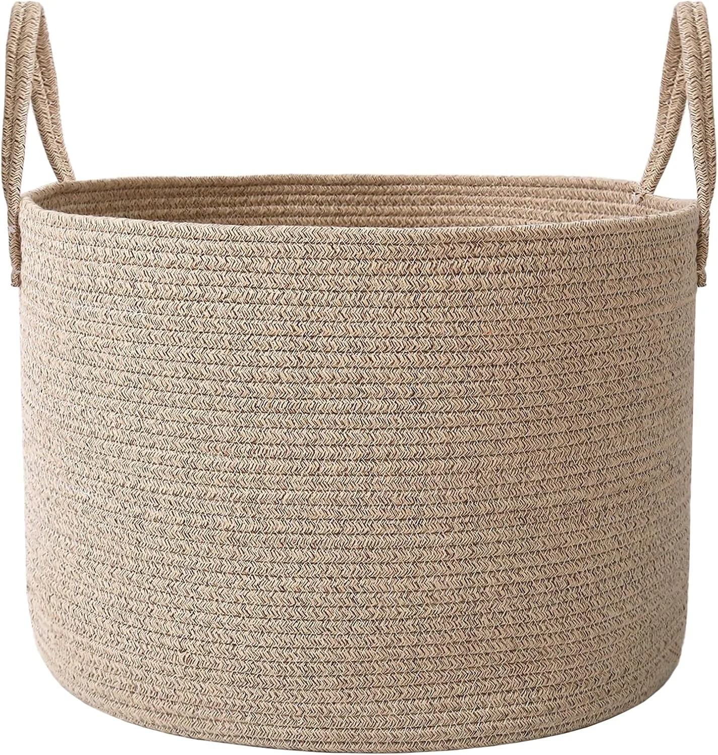 Living Room Storage Basket | Warm Neutral Blanket Decor