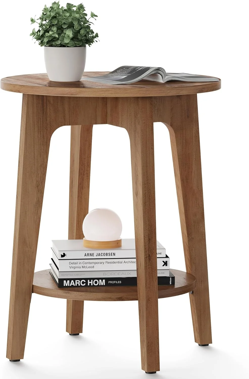 Small Round End Table Decor | Cozy 2-Tier Table Ideas
